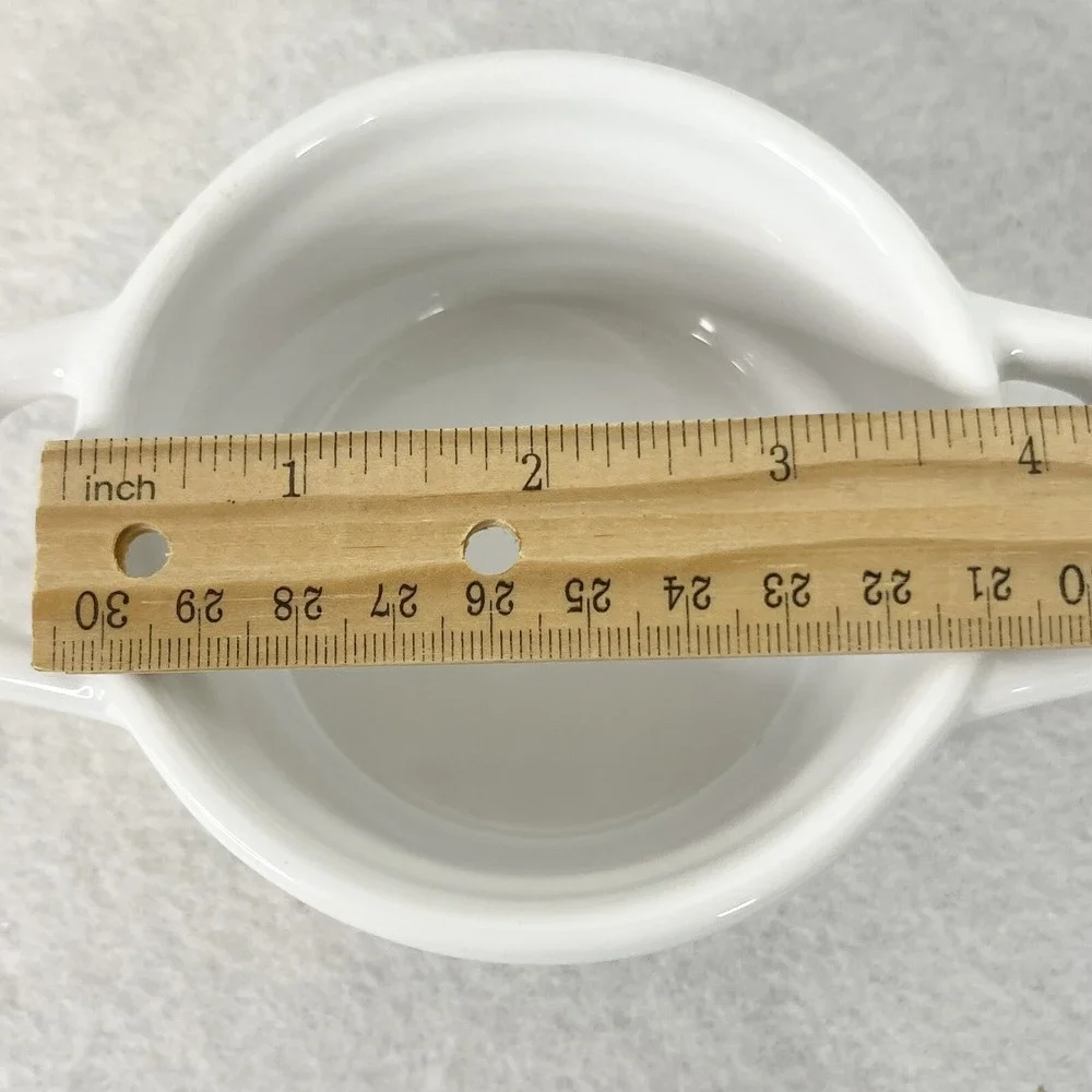Martha Stewart Mini Holiday Cocottes 7.35 ounces White And Gold Snowflakes
